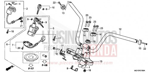 HANDLE PIPE/TOP BRIDGE VFR800XD de 2013